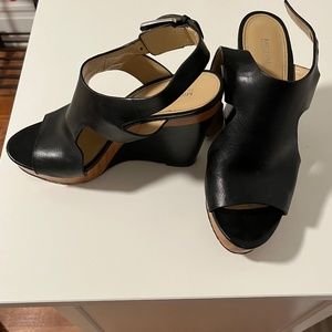 Michael Kors Black Wedge Heels - Size 9